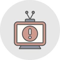 Television Line Filled Light Icon vector