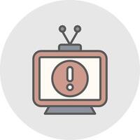 televisión línea lleno ligero icono vector