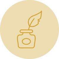 Ink Line Yellow Circle Icon vector