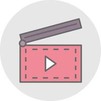 Clapperboard Line Filled Light Icon vector