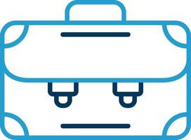 Briefcase Line Blue Two Color Icon vector