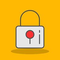 Locked Filled Shadow Icon vector