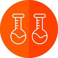 Volumetric Flask Line Yellow White Icon vector