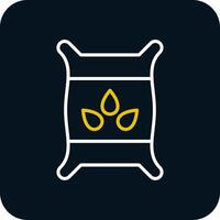 Seed Bag Line Red Circle Icon vector
