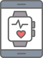 reloj inteligente línea lleno ligero icono vector