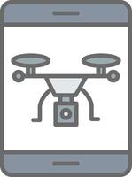 Drone Line Filled Light Icon vector