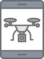 Drone Line Filled Light Icon vector