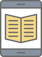 Ebook Line Filled Light Icon vector