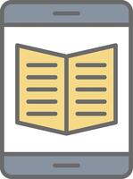 Ebook Line Filled Light Icon vector