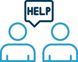 Ask For Help Line Blue Two Color Icon vector