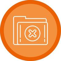 Delete Folder Line Multi Circle Icon vector