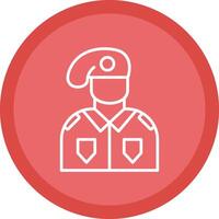 Soldier Line Multi Circle Icon vector