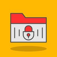 Secure Folder Filled Shadow Icon vector