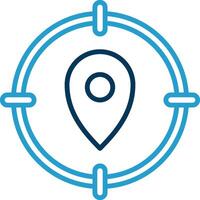 Target Line Blue Two Color Icon vector