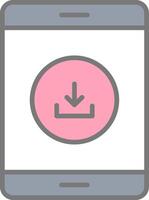 Downloading Data Line Filled Light Icon vector