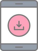 Downloading Data Line Filled Light Icon vector