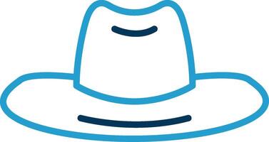 Hat Line Blue Two Color Icon vector