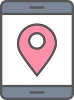 Location Line Filled Light Icon vector