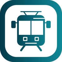 Old Tram Glyph Gradient Corner Icon vector