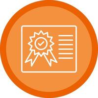 certificado línea multi circulo icono vector