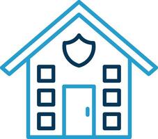 House Line Blue Two Color Icon vector