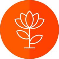 Lotus Flower Line Red Circle Icon vector