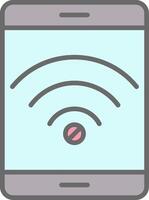 No Wifi línea lleno ligero icono vector