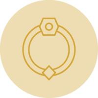 Door Knocker Line Yellow Circle Icon vector