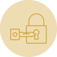 Padlock Line Yellow Circle Icon vector