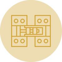 Hinge Line Yellow Circle Icon vector