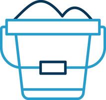 Sand Bucket Line Blue Two Color Icon vector