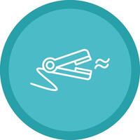 Hair Straightenr Line Multi Circle Icon vector