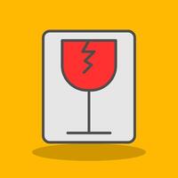 Fragile Filled Shadow Icon vector