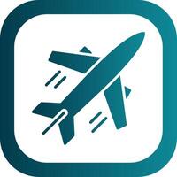 Plane Glyph Gradient Corner Icon vector