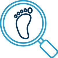 Footprint Line Blue Two Color Icon vector