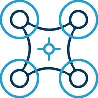 Drone Line Blue Two Color Icon vector