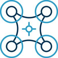 Drone Line Blue Two Color Icon vector