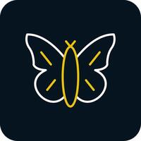 Butterfly Line Red Circle Icon vector