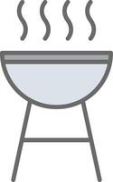 Barbecue Line Filled Light Icon vector