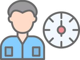 Working Hours Line Filled Light Icon vector