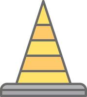 Traffic Cone Line Filled Light Icon vector