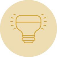 Light Bulb Line Yellow Circle Icon vector