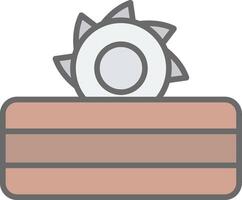 Table Saw Line Filled Light Icon vector