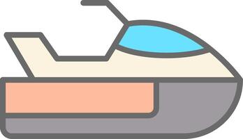 Jet Ski Line Filled Light Icon vector