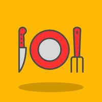 Fork Filled Shadow Icon vector