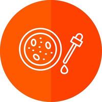 Petri Dish Line Red Circle Icon vector