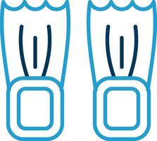 Flippers Line Blue Two Color Icon vector