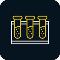 Test Tubes Line Red Circle Icon vector