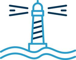 Lighthouse Line Blue Two Color Icon vector