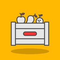 Fruta caja lleno sombra icono vector